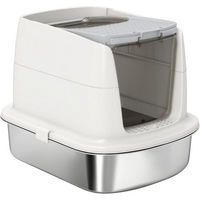 Produktbild von MC Star Katzentoilette aus Edelstahl mit Haube und Schaufel