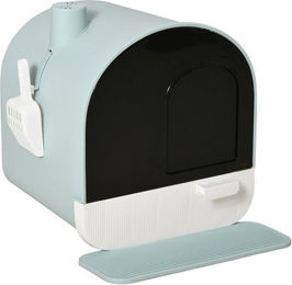 MC Star Katzentoilette mit Haube aus Kunststoff in Grün inklusive Katzenstreu Matte für Katzen bis 5 kg – Bild 1 von 3