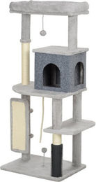 MC Star Kratzbaum für Katzen 132 cm Hellgrau mit Haus, Bett und Sisalkratzpfosten – Bild 1 von 5