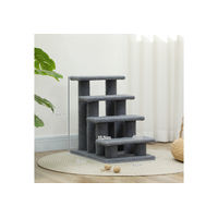 Produktbild von MC Star Kratzbaum Tiertreppe mit 4 Stufen für Katzen und Hunde in Grau, ideal für Senioren und kleine Rassen, 63,5x43x60cm