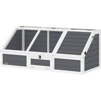 Produktbild von MC Star Terrarium Schildkrötenbox aus Holz in Hellgrau für Schildkröten Outdoor Gehege