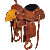 Produktbild von McBryan Western-Sattel aus Leder mit Blumenwerkzeug für Pferde in Braun