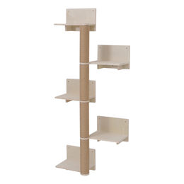 MCW Katzen Kletterwand aus Holz mit 5 Stufen 147x62x27cm natur – Bild 1 von 1