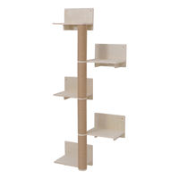 Produktbild von MCW Katzen Kletterwand aus Holz mit 5 Stufen 147x62x27cm natur