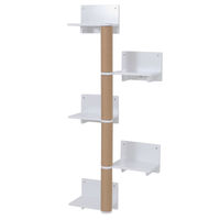 Produktbild von MCW Katzen Kletterwand MCW-Q58 Wandkratzbaum mit 5 Stufen aus Holz in Weiß 147x62x27cm