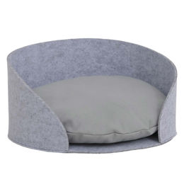 MCW Tierbett für Hunde und Katzen rund aus Filz mit Kissen grau Ø39cm – Bild 1 von 1