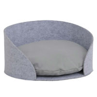 Produktbild von MCW Tierbett für Hunde und Katzen rund aus Filz mit Kissen grau Ø39cm