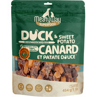 Produktbild von MeatyWay Belohnungssnack Ente und Süßkartoffel getreidefrei 454 g
