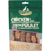 Produktbild von MeatyWay Belohnungssnack Huhn und violette Süßkartoffel getreidefrei 100 g