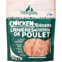Produktbild von MeatyWay Hundeleckerlis aus getrocknetem Huhn zur Zahnpflege, 454 g Beutel