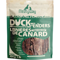 Produktbild von MeatyWay Hundeleckerlis mit Enten-Trockenfleisch, getreidefrei und ohne Zusatzstoffe, 454 g