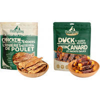 Produktbild von MeatyWay Hundesnacks Huhn Ente und Süßkartoffel Jerky Getreidefrei und Ohne Zusatzstoffe 908 g