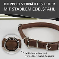 Produktbild von MediMuc Erziehungshalsband für Hunde aus Leder Braun XL 60cm wasserabweisend - 1 Stk.