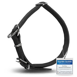 MediMuc Erziehungshalsband für Hunde aus Leder Schwarz Größe M 50cm mit Zugbegrenzung und wasserabweisender Oberfläche – Bild 1 von 9