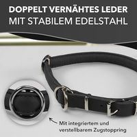 Produktbild von MediMuc Hundehalsband aus Leder Schwarz XL mit Zugbegrenzung und verstellbarer Schnalle - 1 Stk.
