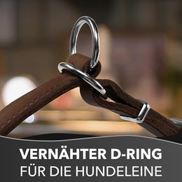 MediMuc Zugstopp Hundehalsband aus Leder Braun Größe S mit Zugbegrenzung - 1 Stk. – Bild 1 von 6