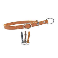 Produktbild von MediMuc Zugstopp Hundehalsband aus Leder in Braun mit Zugbegrenzung Größe L 55cm wetterfest