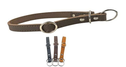 MediMuc Zugstopp Hundehalsband aus Leder in Braun XL 60cm mit Zugbegrenzung – Bild 1 von 6