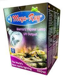 Mega-Ray Halogen-Spot Basking Lamp D3 UV-Beleuchtung für Tropen- und Wüstenterrarien 160 Watt E27 Fassung - 1 Stk. – Bild 1 von 3