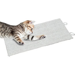 Meinposten Eckkratzbrett für Katzen aus Sisal 50x22 cm in Beige oder Weiß – Bild 1 von 2