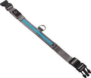 MeLiTec LED Hunde Halsband B94 Reflektierend in Anthrazit Blau Größe S – Bild 1 von 2