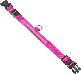 MeLiTec LED Hundehalsband aus Nylon in Rosa Größe S – Bild 1 von 2