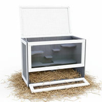 Produktbild von Melko Hamsterkäfig XXL aus Holz in Grau Weiß – Mehrstöckiger Nagerkäfig für Hamster und Mäuse
