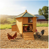 Produktbild von Melko Hühnerstall aus Holz für 5-8 Hühner Kaninchen oder Enten in Braun oder Weiß