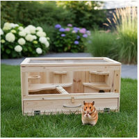 Produktbild von Melko Kleintierkäfig aus unbehandeltem Holz für Hamster und Mäuse in Braun