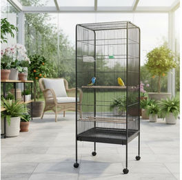 Melko Metall Voliere Vogelhaus für Vögel und Nagetiere mit Sitzstangen und Futternäpfen pulverbeschichtet – Bild 1 von 5