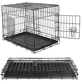 Melko Transportbox Drahtkäfig für Hunde mit 2 Türen klappbar 120 x 75 x 80,5 cm – Bild 1 von 8