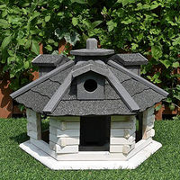 Produktbild von Melko Vogelhaus aus Holz mit Futtersilo in Weiß/Grau 48 x 33 cm