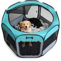 Produktbild von Melko Welpenlaufstall aus Metall für Hunde und Katzen 125 x 125 x 64 cm faltbar