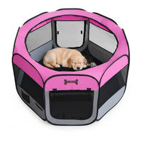 Produktbild von Melko Welpenlaufstall faltbar aus Oxford-Gewebe für Hunde Katzen und Kleintiere Pink 125 x 125 x 64 cm