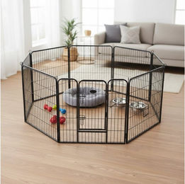 Melko Welpenlaufstall Freigehege aus Metall mit 8 Elementen à 80x100cm für Hunde - 8 x 0,8 m – Bild 1 von 5