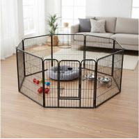 Produktbild von Melko Welpenlaufstall Freigehege aus Metall mit 8 Elementen à 80x100cm für Hunde - 8 x 0,8 m