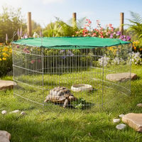 Produktbild von Melko XXL Freigehege aus Metall mit Netz und Tür für Kaninchen und Meerschweinchen Ø 204 cm wasserdicht
