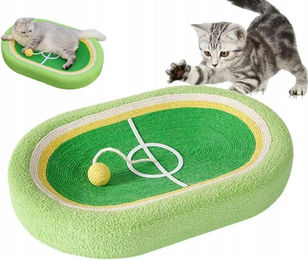 Meow&Mrrrau Katzenkratzbaum Fußballfeld mit Ball in Grün 60 cm – Bild 1 von 2