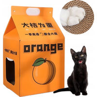 Produktbild von Meow&Mrrrau Katzenkratzbett aus Karton im Design Milk Carton Orangensaft