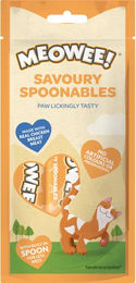 Produktbild von Meowee! Savoury Spoonables Katzen Leckerli Creme Huhn und Thunfisch 4 x 14 g