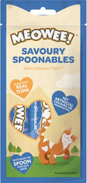 Produktbild von Meowee! Savoury Spoonables Katzen-Leckerli Creme Thunfisch und Huhn 4 x 14 g