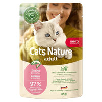 Produktbild von Mera Cat Nature Adult Katzenfutter Lachs und Huhn in Sauce, getreidefrei, 12 x 85 g