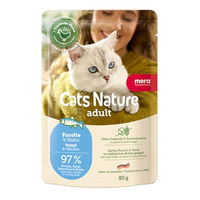 Produktbild von Mera Cats Nature Adult Katzenfutter Nass Forelle und Huhn Stückchen in Sauce 12x85g