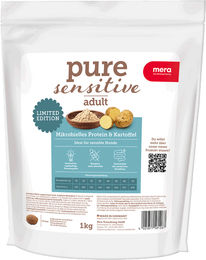 Mera Pure Sensitive Trockenfutter mit mikrobiellem Protein und Kartoffel getreidefrei 1kg für sensible Hunde – Bild 1 von 2