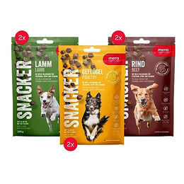 MERA Snacker Mix-Pack Getreidefreie Hundeleckerli mit Geflügel, Lamm und Rind 6 x 200g - 6 x 200 g – Bild 1 von 5