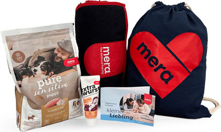 Mera Welpen Starterpaket Sensitive Truthahn mit Trockenfutter und Zubehör – Bild 1 von 2