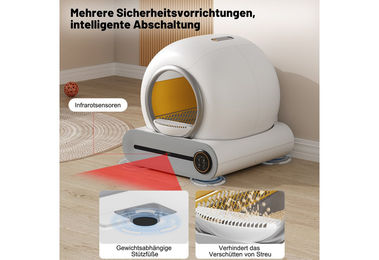 Produktbild von Merax Automatische Katzentoilette Selbstreinigendes Katzenklo mit App-Steuerung und Smart Health Monitor in Weiß