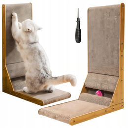 Mersjo SNAPPY Eckiger Kratzbaum für Katzen mit Ball 60cm Beige – Bild 1 von 3