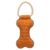 Produktbild von Mesci Flamingo Hundespielzeug Knochen mit Seil aus Stoff in Orange 33 x 13 x 5 cm