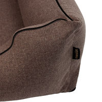 Produktbild von Mestizo Mallorca Hundebett aus Polsterstoff mit TwinFoam, Braun-Schwarz, 100x75 cm, Oeko-Tex Zertifiziert